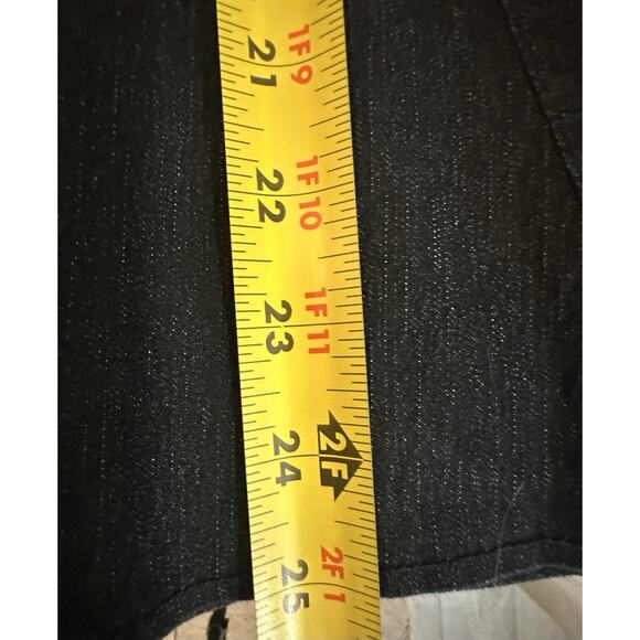 Vtg Dark Blue Denim Pleated Stretch Midi Skirt Size 6 Larry Levine - Picture 7 of 8